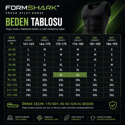FORMSHARK Anında V-Form Korseli Atlet