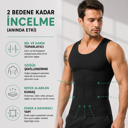 FORMSHARK Anında V-Form Korseli Atlet